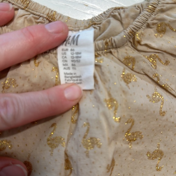 3/$15 h&m dress flamingo gold 12-18m - Picture 3 of 4